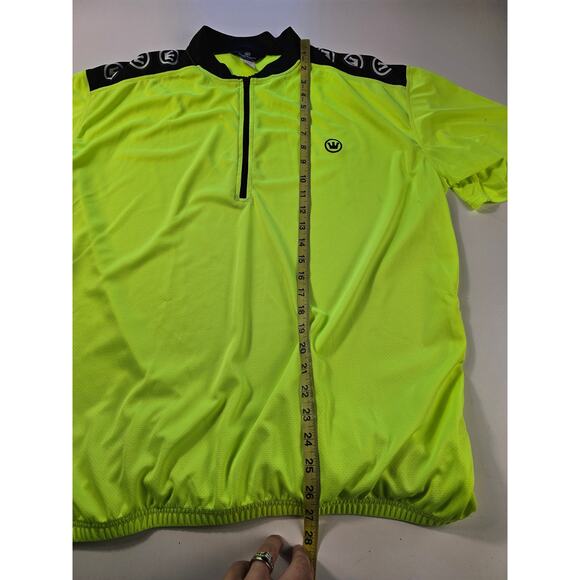 Canari size XXL 2XL high visibility neon yellow cycling 1/4 zip w/ pockets light - Picture 8 of 8